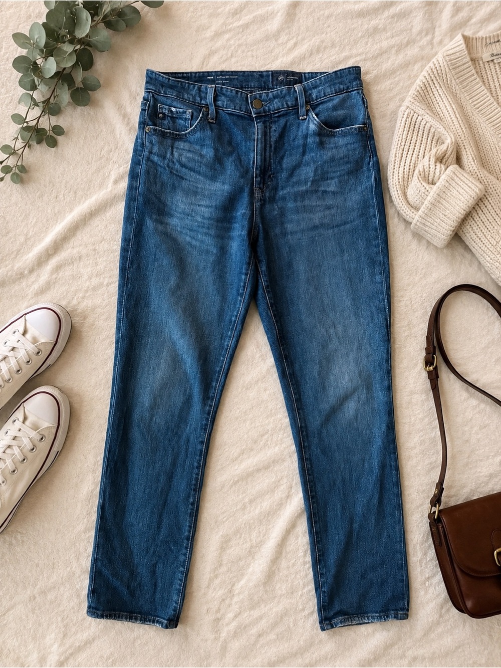 AG Adriano Goldschmied MARI Slim Straight Jeans Size 31 Italian Denim